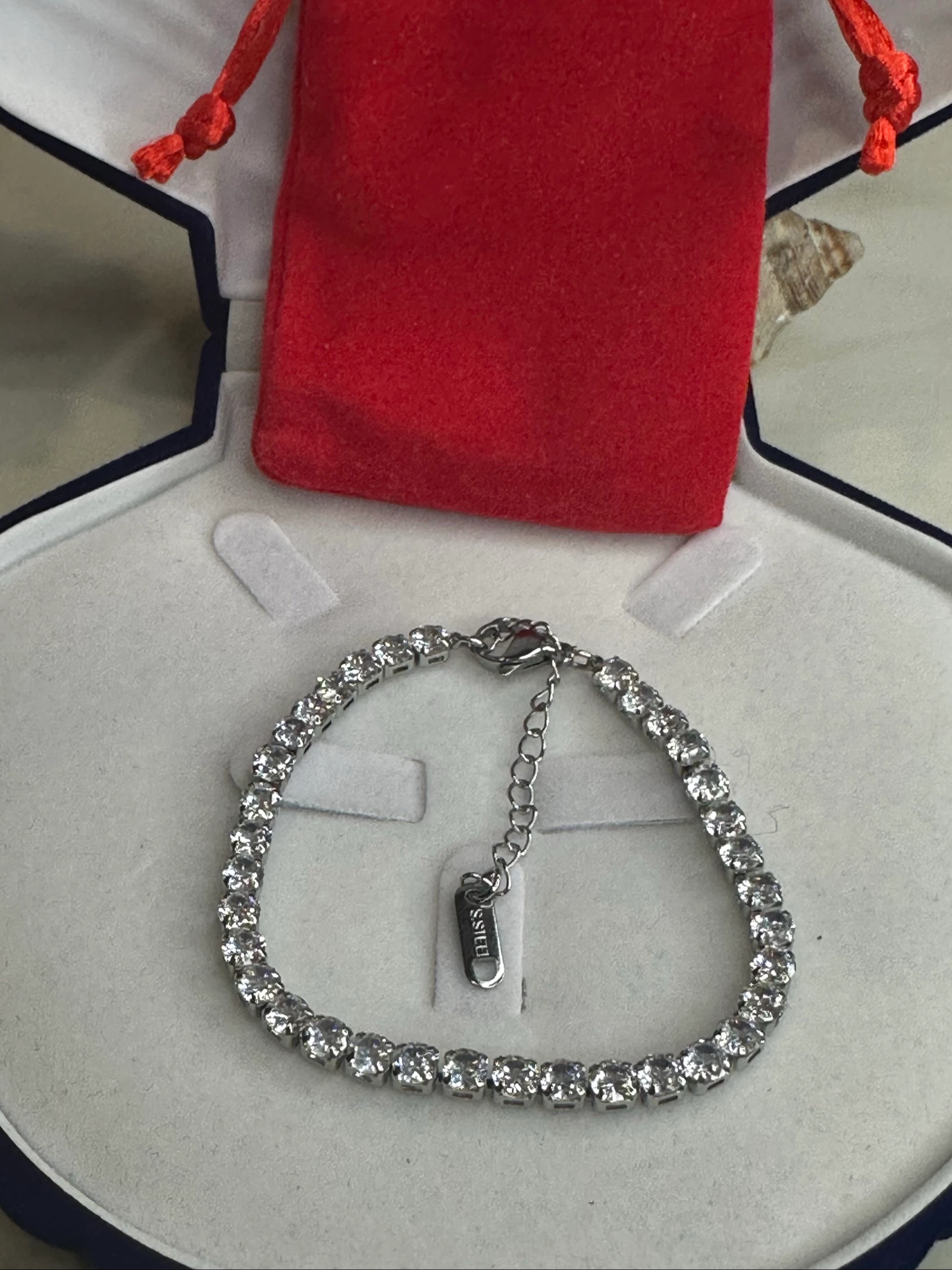 Silver-tone stainless steel tennis bracelet - Sparkling zircons – photo 5